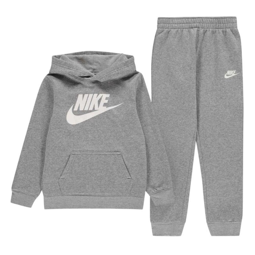 Nike Boys Logo Fleece Long-Sleeved Tracksuit Set / Gray